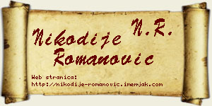 Nikodije Romanović vizit kartica